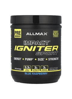 Allmax ALLMAX, Impact™ Igniter Sport, Pre Workout, Blue Raspberry, 11.64 oz (330 g)  - Image 1