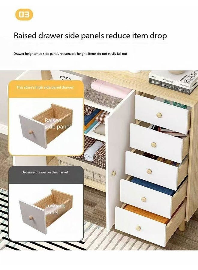 JCB CHIC خزانة تخزين حديثة ذات أدراج، خزانة تخزين جانبية لغرفة المعيشة والمطبخ، خزانة عرض لبار القهوة مع أدراج وأبواب لغرفة المعيشة - Image 5