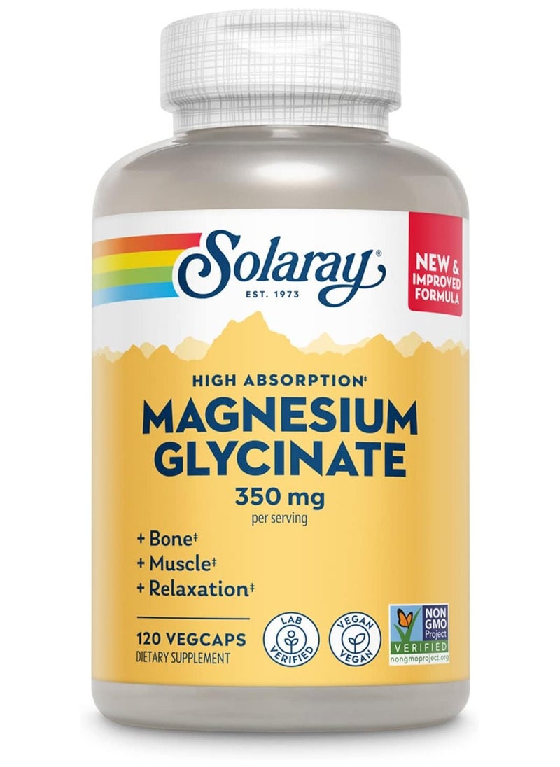 Solaray SOLARAY, High Absorption Magnesium Glycinate, 350 mg, 120 VegCaps 