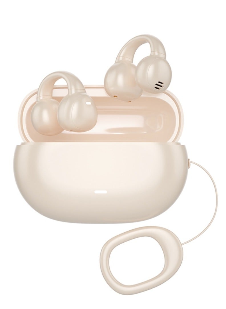 POLVCDG Open Ear Clip Headphones, Wireless Earbuds Bluetooth 5.3 Sport Clip-on Earphones Built-in Microphone,Waterproof, 4H Playtime Wireless Bluetooth Ear Buds Compatible with Android iOS/Samsung-Skin - Image 1