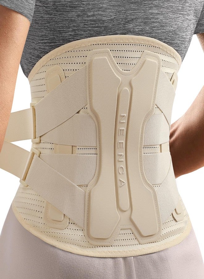 NEENCA Back Brace for Lower Back Pain Relief with Bionic Support System, Lumbar Support Belt for Women&Men with Lumbar Pad, Soft Breathable 3D Knit Fabric for Herniated Disc, Sciatica, Scoliosis -Skin - Image 1