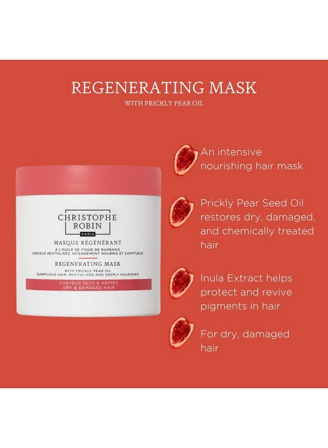 Christophe Robin Regenerating Mask with Prickly Pear Seed Oil for Dry, Damaged and Chemically Treated Hair 8.4 fl. oz - Image 5