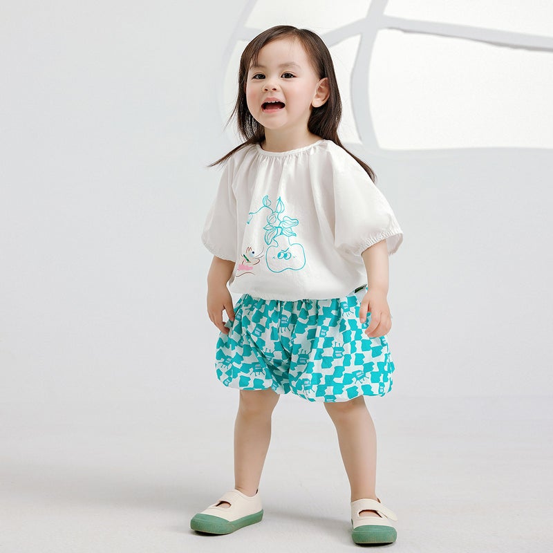 [suit Clearance Collection] Amira Childrens Wear 2024 Summer New Childrens Leisure Time-limited Special Two-piece Set 79.9 Milkshake Rice
