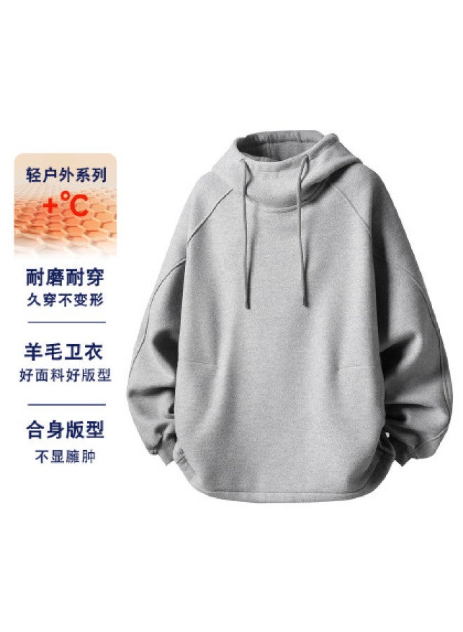 Fapai Trendy Casual Sports Versatile Men's Wool-blend Comfortable Warm Hooded Pullover Sweatshirt Jacket - Image 1