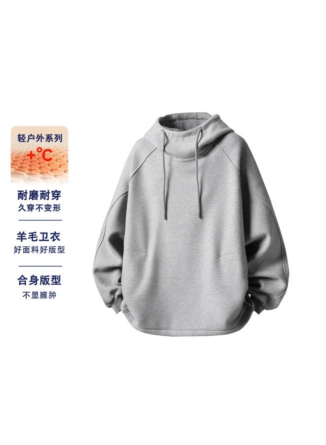 Fapai Trendy Casual Sports Versatile Men's Wool-blend Comfortable Warm Hooded Pullover Sweatshirt Jacket - Image 2