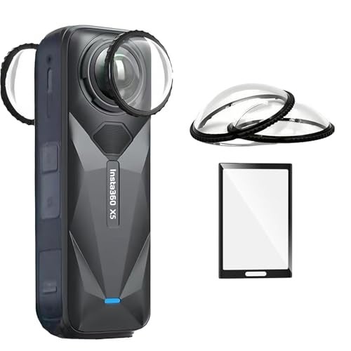 ZODUCT Insta 360 X5 Dual Lens Guard with Screen Protector | Tempered Glass Lens & Screen Cover | Dust Proof, Scratch Proof | Protective Camera Accessories for Insta 360 X5 (X5 Lens + Screen Tempered) - Image 1