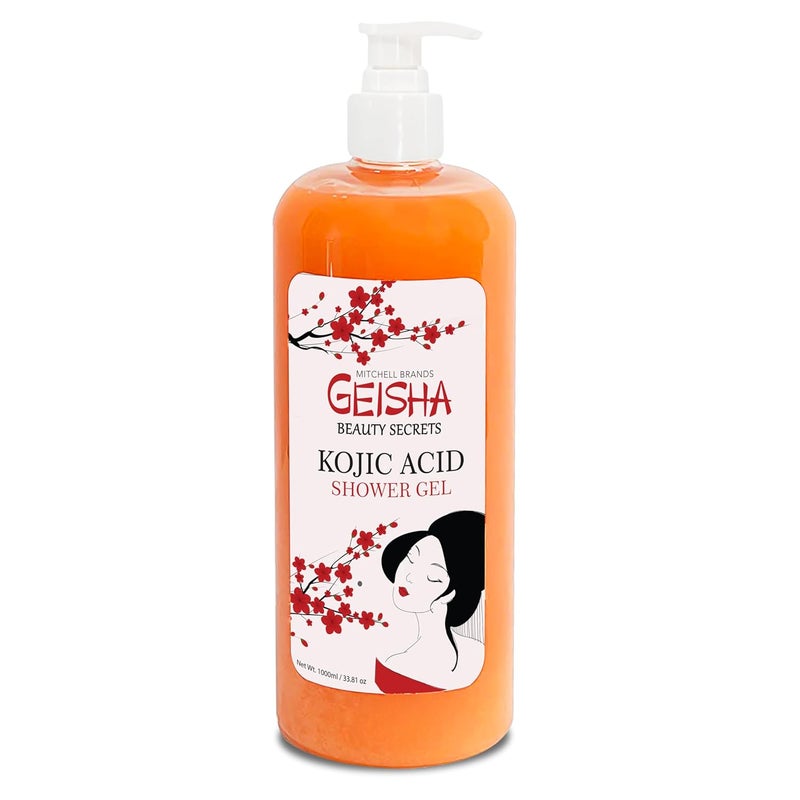 OMIC Geisha Kojic Acid Skin Brightening Body Wash 33 Fl oz 1000 ml Even Out Tone Radiance Face and Body Shower Gel with Coconut Oil and Shea Butter - Image 1