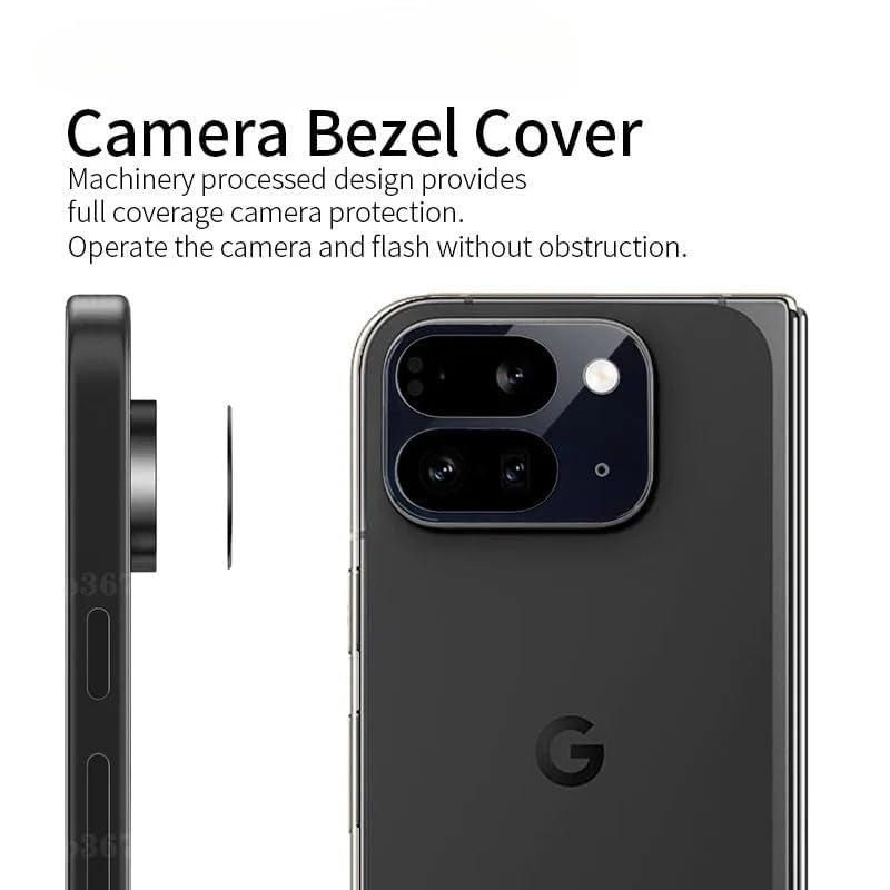 WonReza ® Pack 1- Back Camera Lens Protector for Pixel 10 Pro Fold 5G [3D Premium] Camera Glass Protector (Black) - Image 4