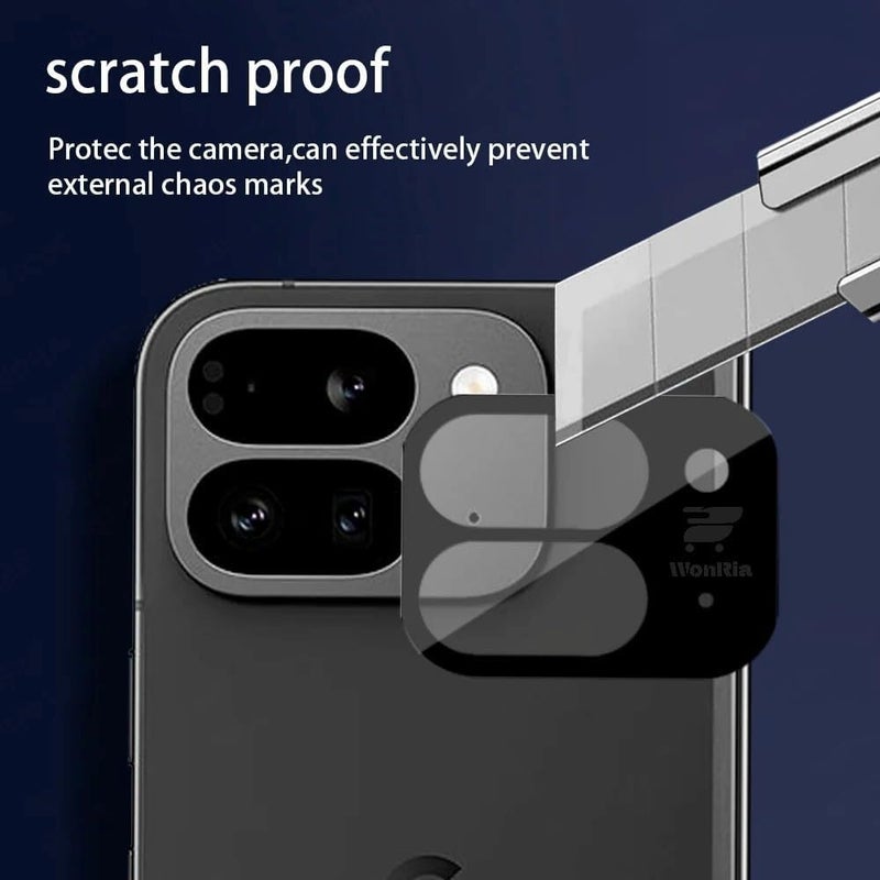 WonReza ® Pack 1- Back Camera Lens Protector for Pixel 10 Pro Fold 5G [3D Premium] Camera Glass Protector (Black) - Image 3