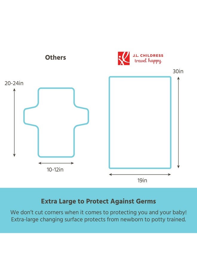 جي إل تشيلدريس وسادة تغيير حفاضات محمولة JL Childress كاملة الجسم - وسادة تغيير حفاضات الأطفال للسفر - مبطنة، مقاومة للماء، قابلة للطي - كبيرة جدًا 19 بوصة × 30 بوصة - Camoflauge - Image 2