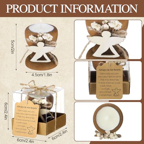 Nuanchu 24 Set Funeral Memorial Candles Holders Funeral Keepsakes Favors Memorial Candle Holders 24 x 24 Inches Celebration of Life Supplies Sympathy Gifts Service Grief Share Gifts Classic Style - Image 3