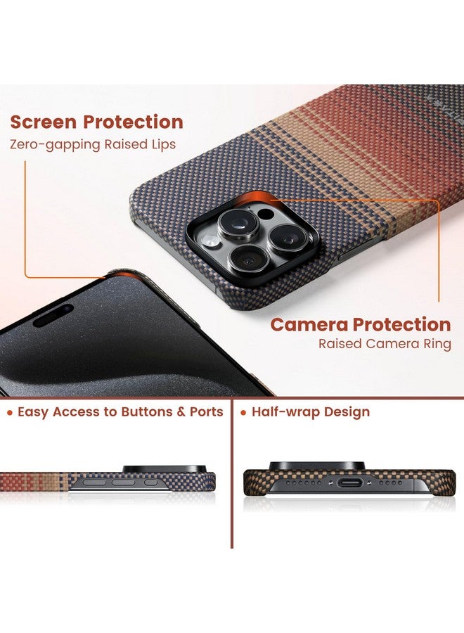 Pitaka MagEZ Case 5 for iPhone 15 Pro Max - Slim & Light, Case-Less Touch Feeling, 1500D Aramid Fiber [Sunset] - Image 3