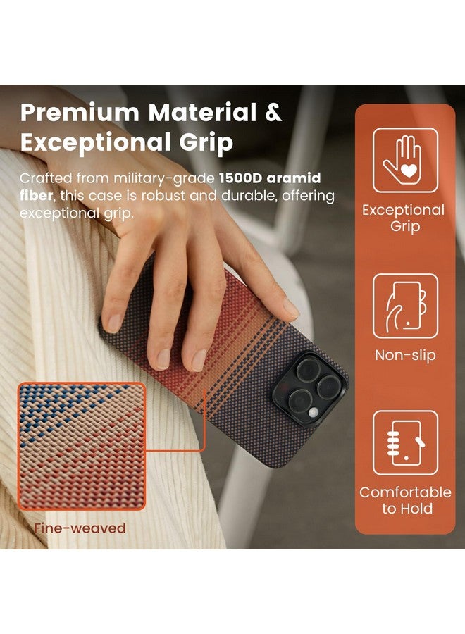 Pitaka MagEZ Case 5 for iPhone 15 Pro Max - Slim & Light, Case-Less Touch Feeling, 1500D Aramid Fiber [Sunset] - Image 1