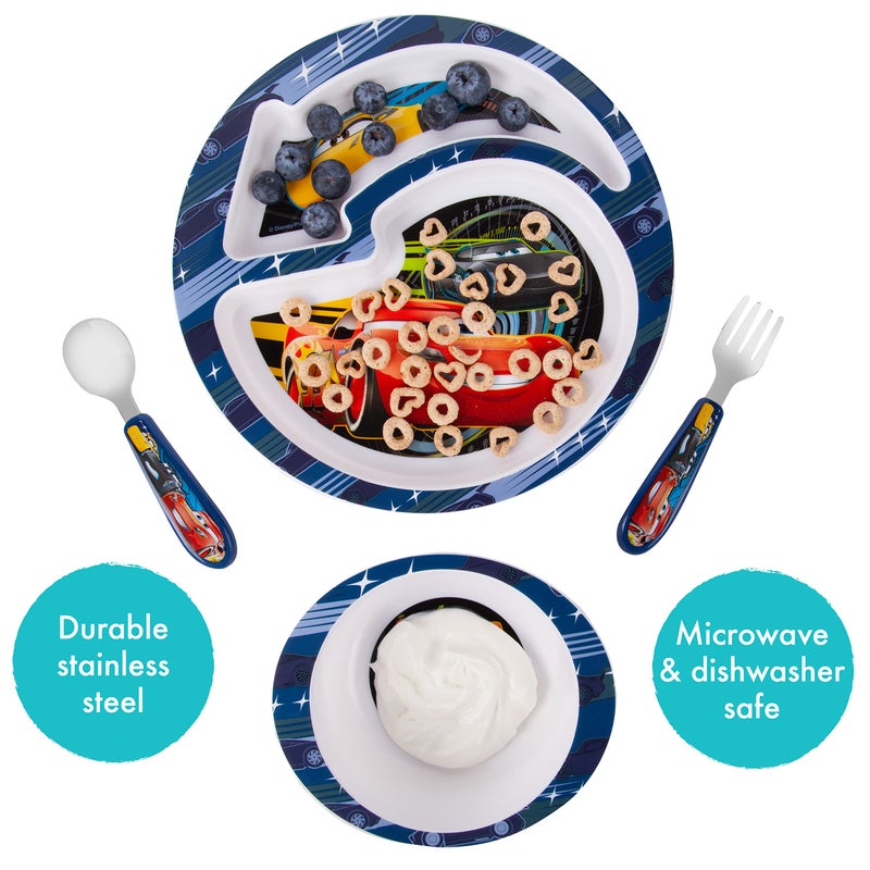 ذا فيرست ييرز The First Years Disney/Pixar Cars Dinnerware Set - Toddler Plates and Toddler Utensils - 4 Count - Image 2