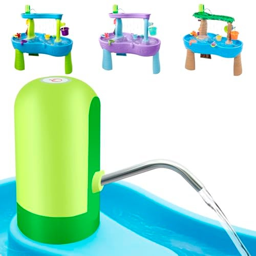 Intoypad Ultimate Water Table Pump 3 Hours of NonStop Fun Rechargeable Battery Powered Water Pump for Toddlers Water Play Sand Table Toys Accessories Summer Outdoor Game Toys for Kids Green - Image 1
