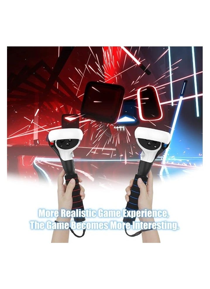 Raxoom Dual Handles Extension Grips for Oculus Quest, Quest 2 or Rift S Controllers Playing Beat Games  - Image 4
