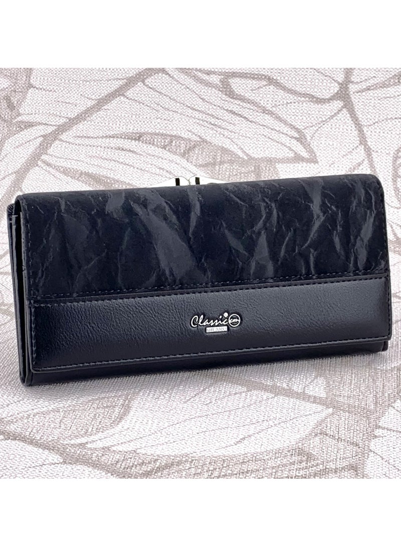 Classic Milano Premium Faux Leather Long Wallet for Women with Magnetic Closure | Ladies Wallet Card Holder Purse | Slim Women's Wallet for Daily Use, Travel, and Gifting - Image 1