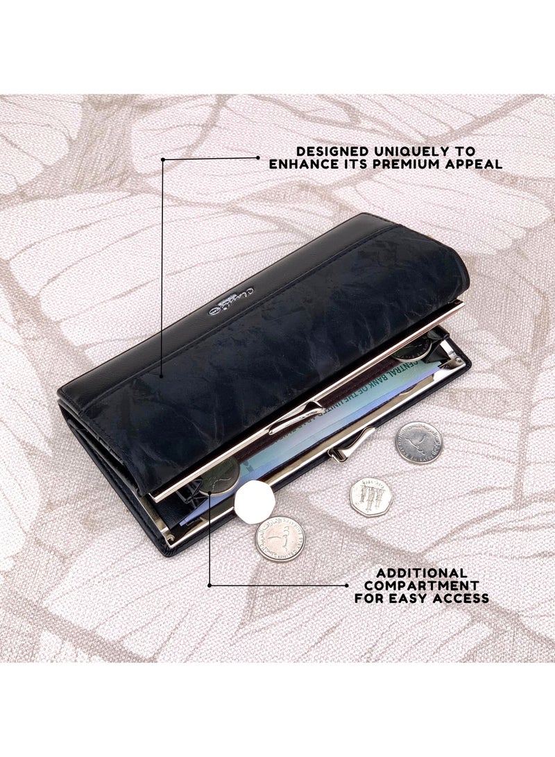 Classic Milano Premium Faux Leather Long Wallet for Women with Magnetic Closure | Ladies Wallet Card Holder Purse | Slim Women's Wallet for Daily Use, Travel, and Gifting - Image 4