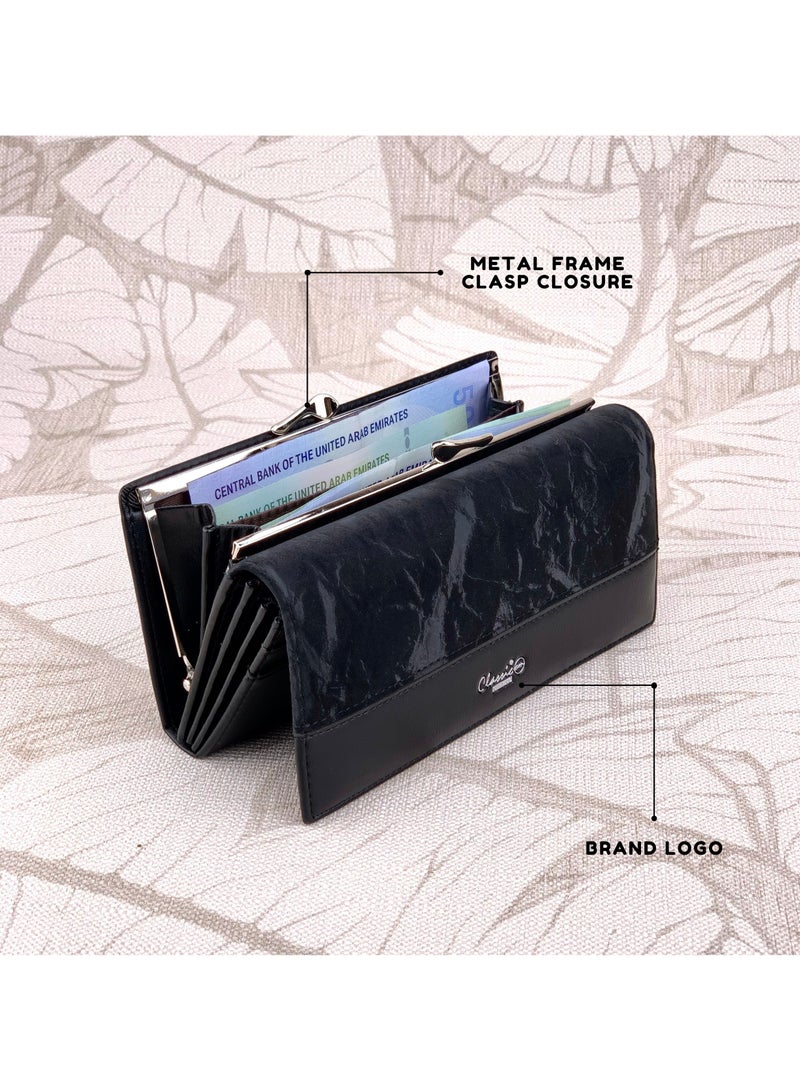 Classic Milano Premium Faux Leather Long Wallet for Women with Magnetic Closure | Ladies Wallet Card Holder Purse | Slim Women's Wallet for Daily Use, Travel, and Gifting - Image 5