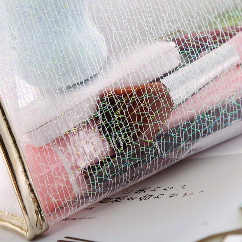 3 Pcs TPU Jelly Makeup Bag Set Zipper Cosmetic Pouches Travel Toiletry Organizer - Image 4