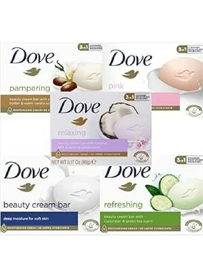 دوف 5صابون دوف  بروائح مختلفة ب 5 روائح مختلفة