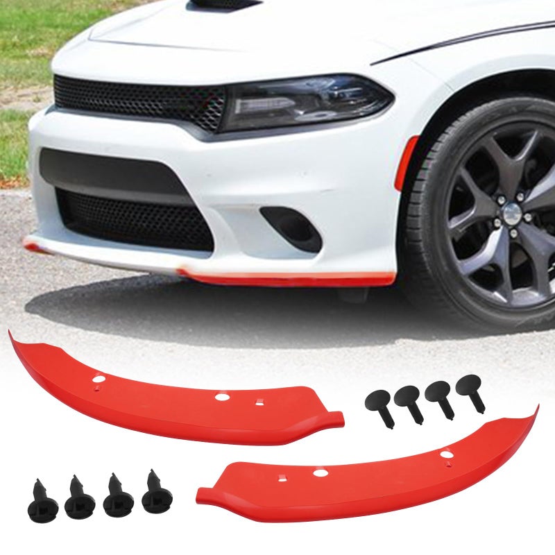 HTRACING Front Bumper Lip Splitter Protector Compatible with Charger SRT HellcatSRT 392Scat PackRT Scat PackGTRT 20152022 Red