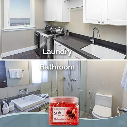 SMELLS BEGONE Odor Eliminator Gel Beads - Air Freshener - Eliminates Odor in Bathrooms, Cars, Boats, RVs and Pet Areas - Made with Essential Oils - Apple Cinnamon Scent - 12 Ounce - Image 3