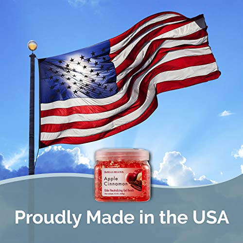 SMELLS BEGONE Odor Eliminator Gel Beads - Air Freshener - Eliminates Odor in Bathrooms, Cars, Boats, RVs and Pet Areas - Made with Essential Oils - Apple Cinnamon Scent - 12 Ounce - Image 5