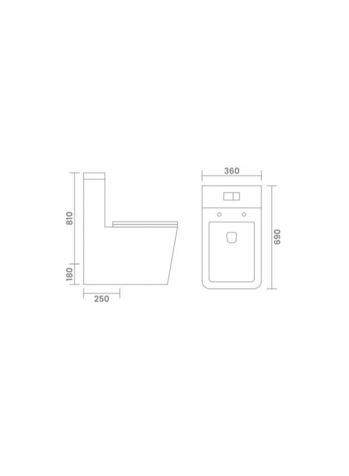 SONET 1062-Matt Black SINGLE PIECE WC S-TRAP - Image 2