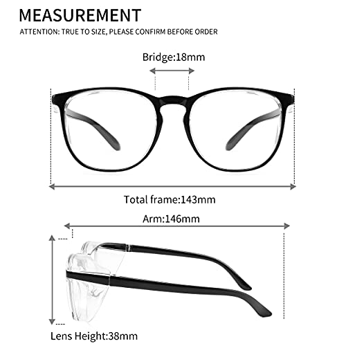Alsenor Safety Glasses Anti Fog Goggles Protective Eyewear Blue Light Blocking Anti Dust UV Protection Glasses For Men Women (2 Pack (Black + Transparent)) - Image 4