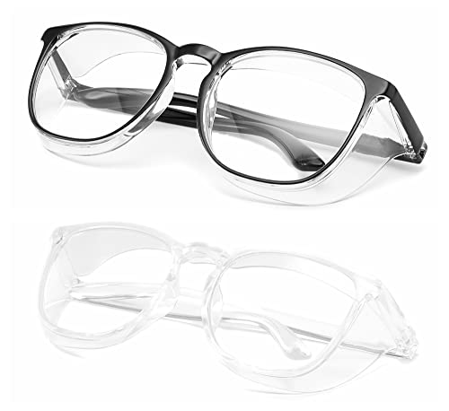 Alsenor Safety Glasses Anti Fog Goggles Protective Eyewear Blue Light Blocking Anti Dust UV Protection Glasses For Men Women (2 Pack (Black + Transparent)) - Image 1