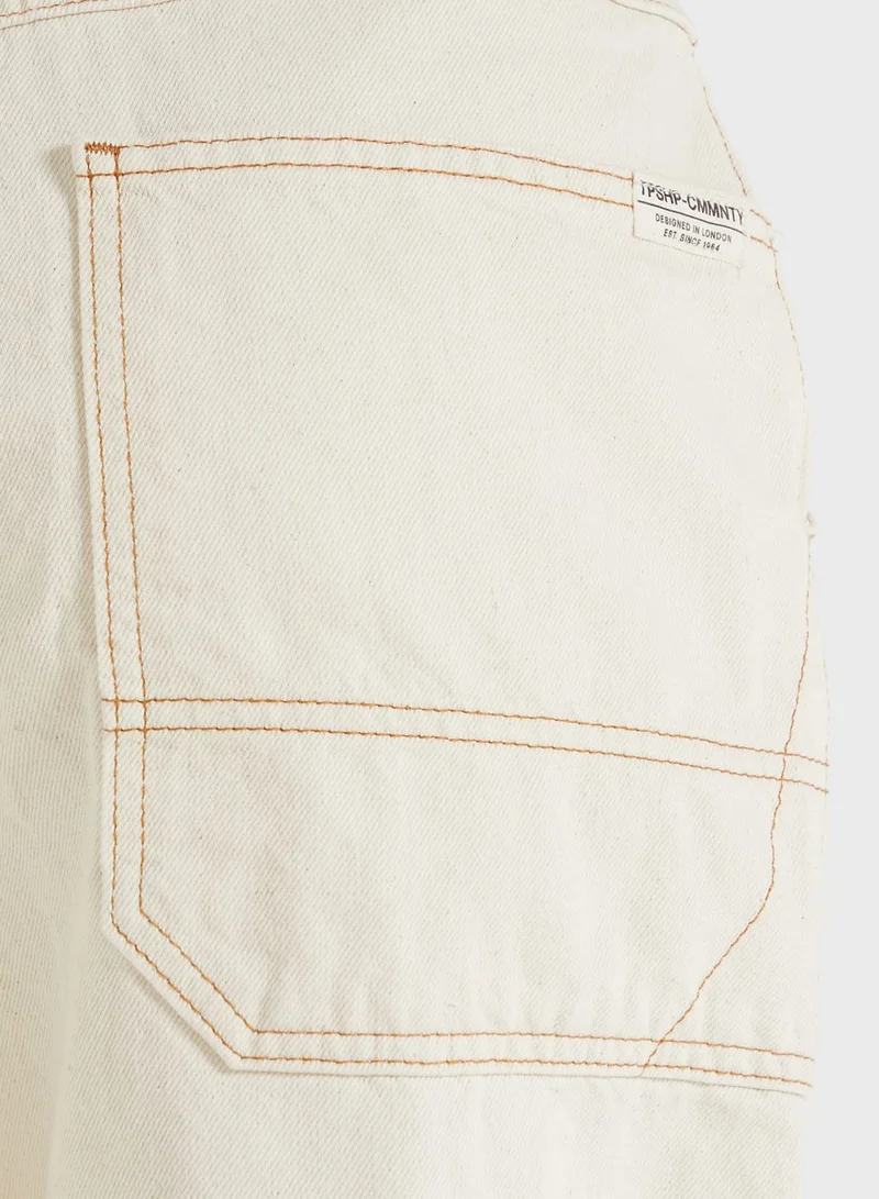TOPSHOP Pocket Detail Straight Jeans