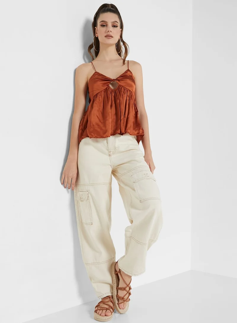 TOPSHOP Pocket Detail Straight Jeans