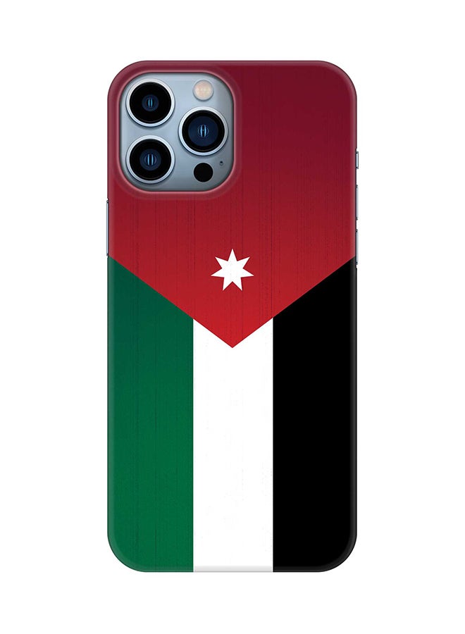 حافظة لأبل آيفون 14 برو ماكس من سلسلة سناب كلاسيك رفيعة تغطي الهاتف بغطاء صلب من مادة PC بلمسة نهائية غير لامعة - علم الأردن