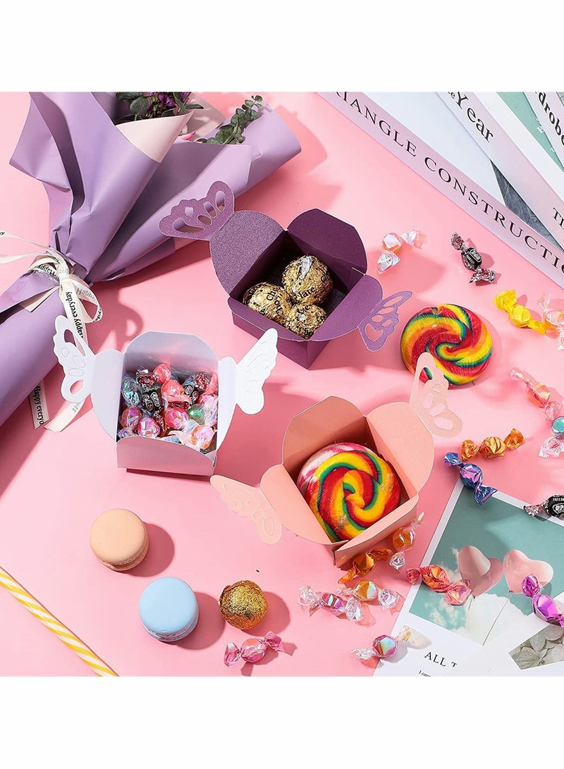 حلوى مربع ، 100 مربع هدية الطرف الوردي فراشة الديكور لؤلؤة لامعة فراشة هدية مربع صغير فراشة حلوى مربع هدية الطرف هدية الطفل هدية عرس عيد ميلاد الحزب - Image 3