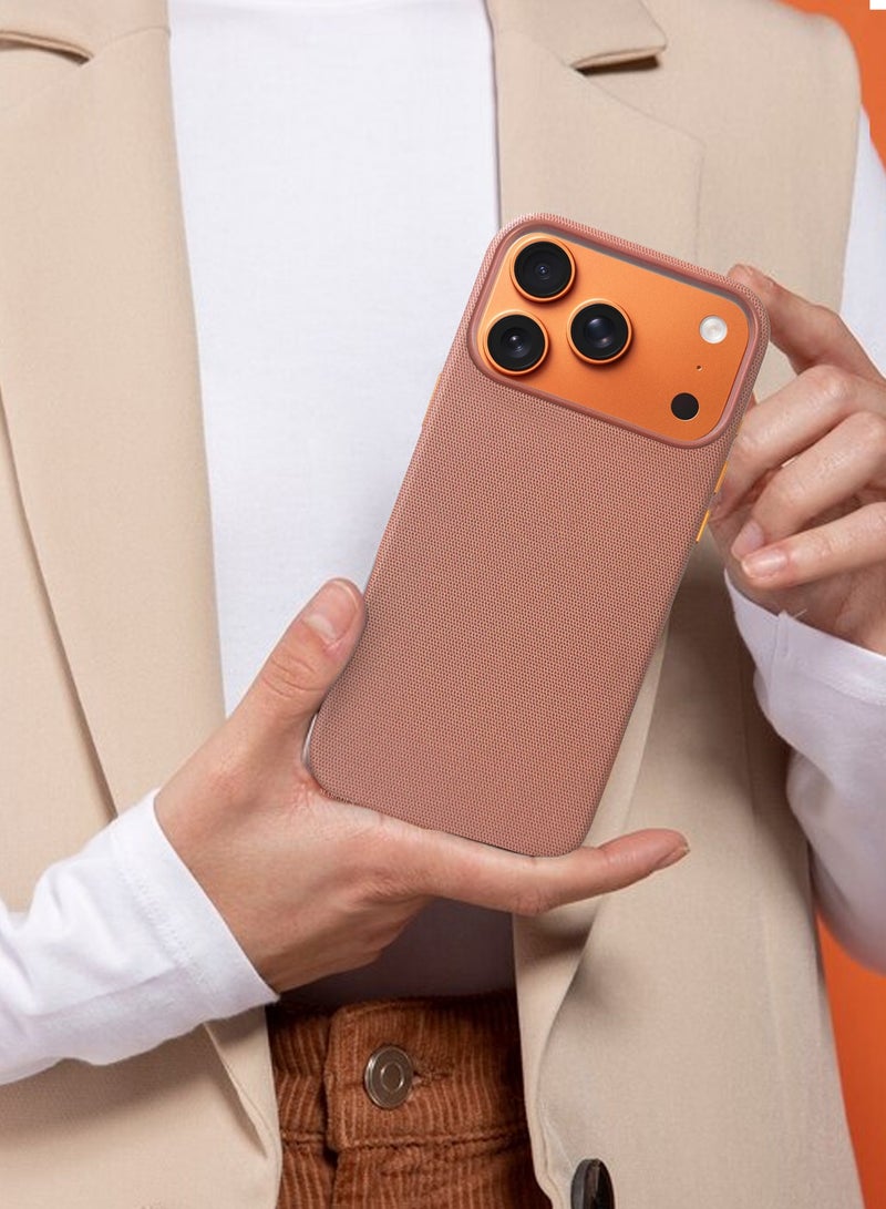 CATANES Tech Woven Case Cover for iPhone 17 Pro Max – Slim Protective Textured Back Case - Light Brown - Image 5