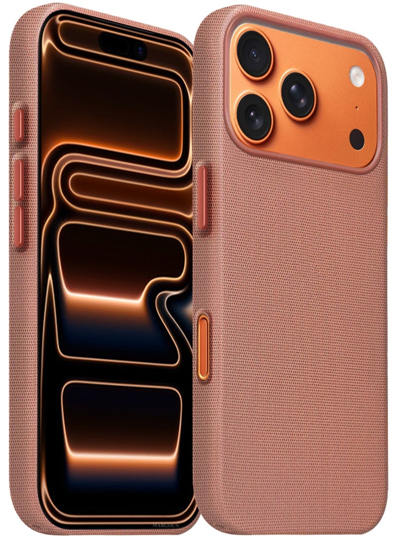 CATANES Tech Woven Case Cover for iPhone 17 Pro Max – Slim Protective Textured Back Case - Light Brown - Image 1