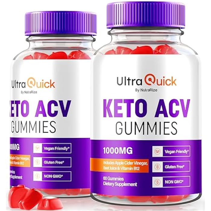 NutraRize (2 Pack) Ultra Quick Keto ACV Gummies, UltraQuick Keto+ACV Weight Loss Support, Premium Keto Plus ACV Formula, Natural Apple Cider Vinegar, Official Gomitas Reviews (120 Gummies) - Image 1