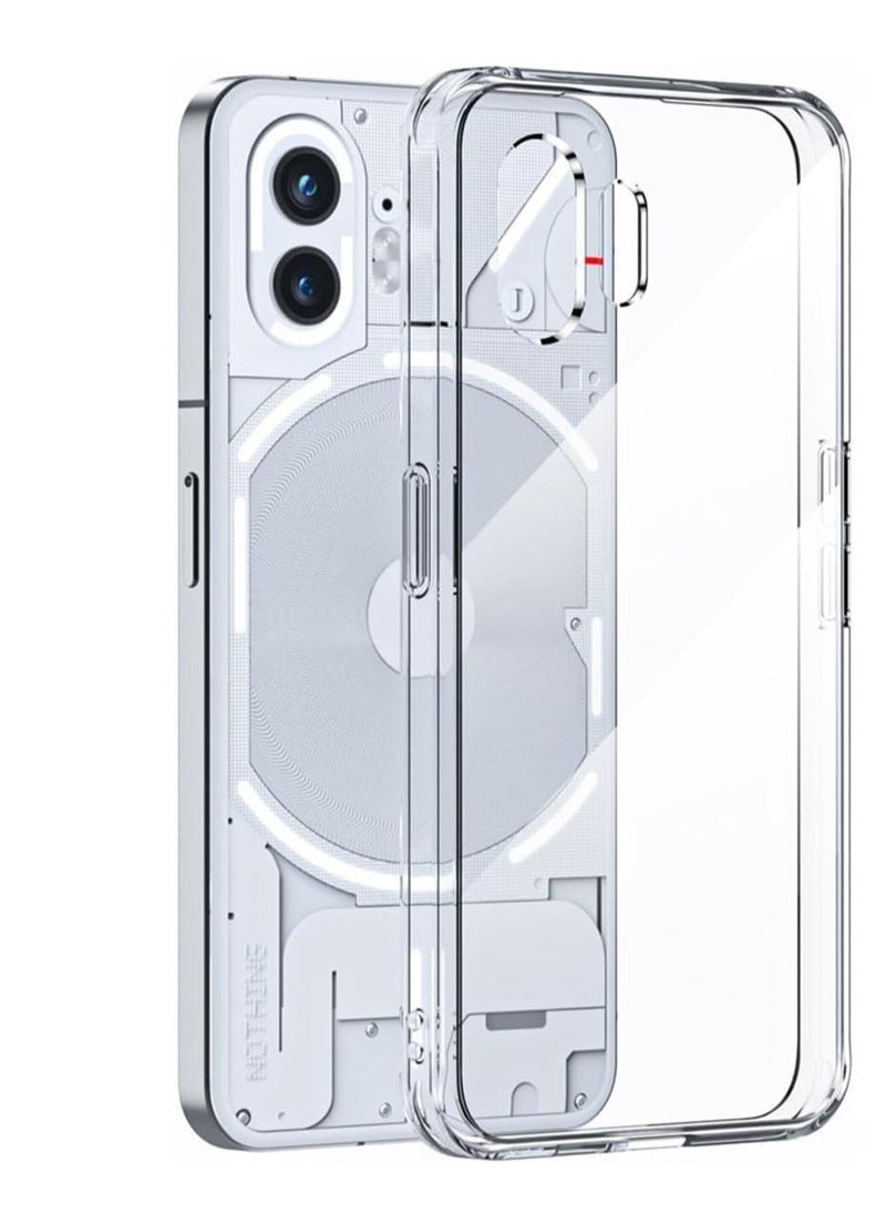 إيف حافظة شفافة لهاتف Nothing Phone 2، ظهر صلب من البولي كربونات + ممتص للصدمات ناعم من مادة TPU شفاف وخفيف الوزن وغطاء جلدي شفاف مقاوم للصدمات وغير قابل للانزلاق ومضاد للأصفر - Image 1