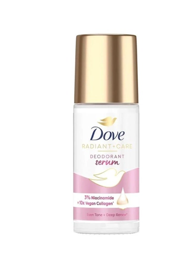 Dove Radiant+Care Deodorant Serum Deep Renew 45ml | 3% Niacinamide + 10X Vitamin C & E | Even Tone & Dark Marks Reducer | Long-Lasting Odor Protection