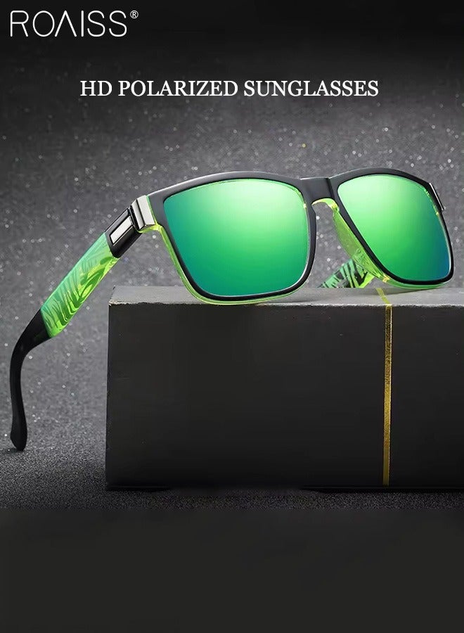 roaiss Men's Polarized Square Sunglasses, UV400 Protection Sun Glasses with PC Frame, Fashion Anti-Glare Sunglasses for Men Driving, Fishing, Traveling, 61mm - Image 3