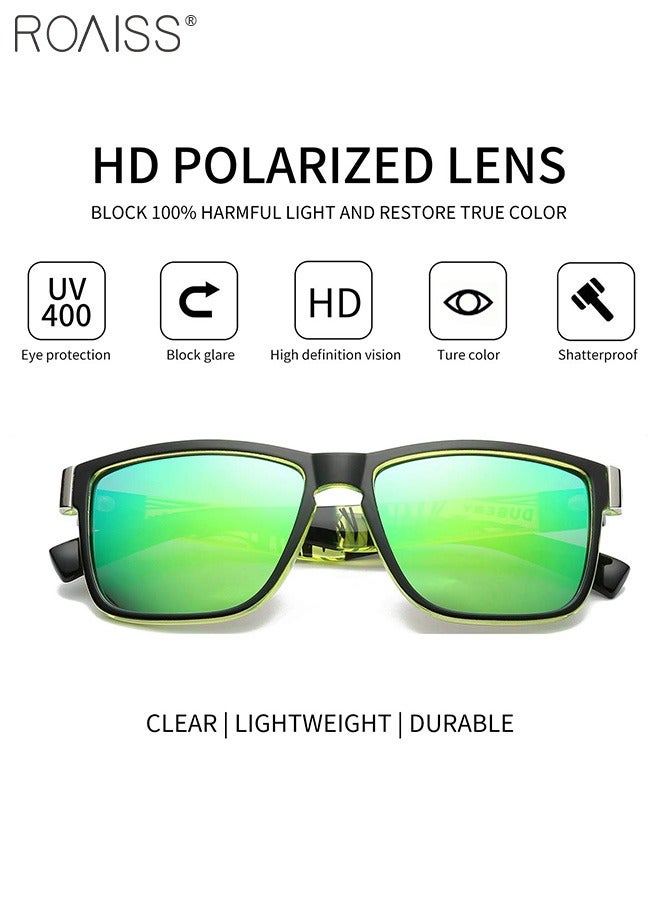 roaiss Men's Polarized Square Sunglasses, UV400 Protection Sun Glasses with PC Frame, Fashion Anti-Glare Sunglasses for Men Driving, Fishing, Traveling, 61mm - Image 5