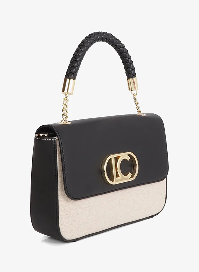 لولا كساديمونت Two-Tone Faux Leather Flap Crossbody Bag