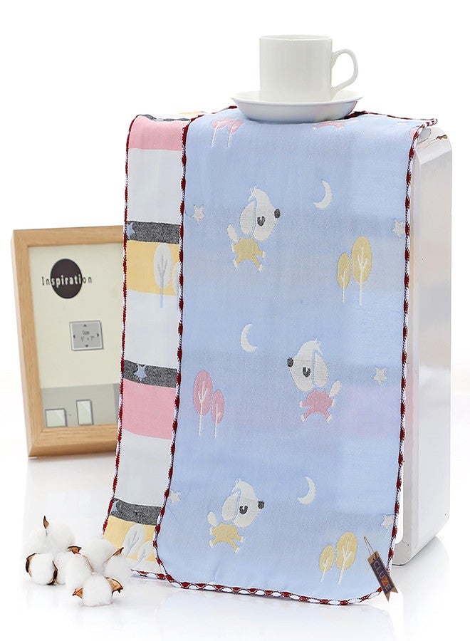 CLUZE Six Layer Cotton Gauze Towel for Baby Burp Cloth Kids Face Towel Kitchen Hand Towel (25x50cm) (Pink, Green, Blue, Yellow) - Image 5