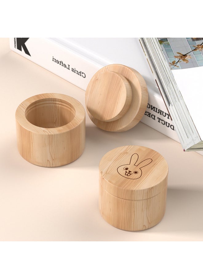 Beech Deciduous Teeth Storage Box Buck Tooth Rabbit Hot Ring Storage Fetal Hair Collection Box Advanced Log Packaging Box-Color:Beech Original Color  - Image 4