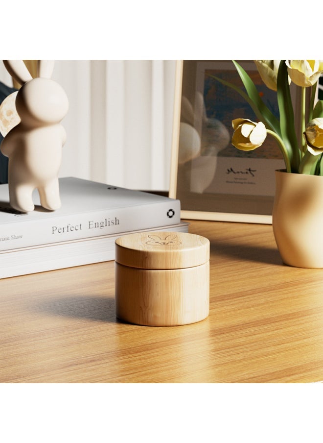 Beech Deciduous Teeth Storage Box Buck Tooth Rabbit Hot Ring Storage Fetal Hair Collection Box Advanced Log Packaging Box-Color:Beech Original Color  - Image 5