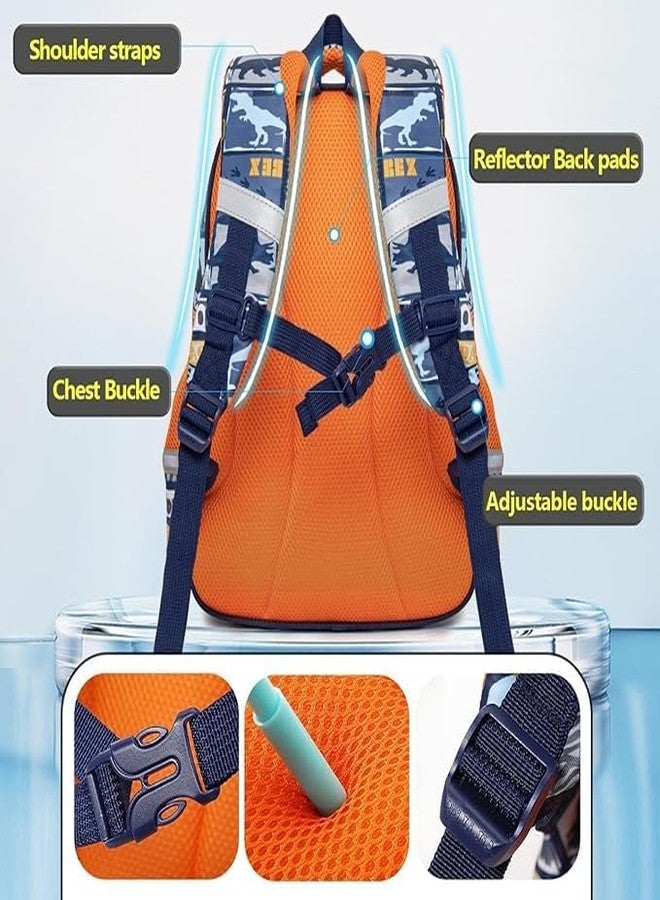 Carryze Premium Kids Dinosaur Theme School Backpack | Cute Cartoon Dino Print with Multi-Compartments | Lightweight, Durable & Comfortable Nursery-Kindergarten Bag for Boys - Image 4