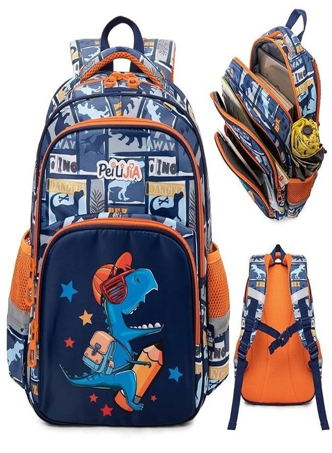 Carryze Premium Kids Dinosaur Theme School Backpack | Cute Cartoon Dino Print with Multi-Compartments | Lightweight, Durable & Comfortable Nursery-Kindergarten Bag for Boys - Image 2