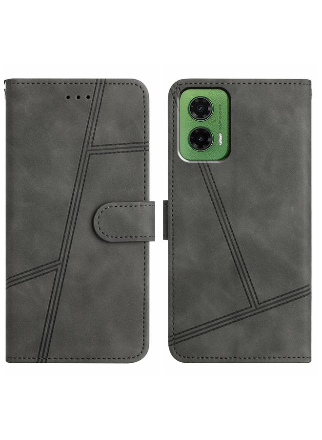 اس-توب جراب لهاتف Motorola Moto G35 مصنوع من الجلد مع خياطة مريحة - Image 1