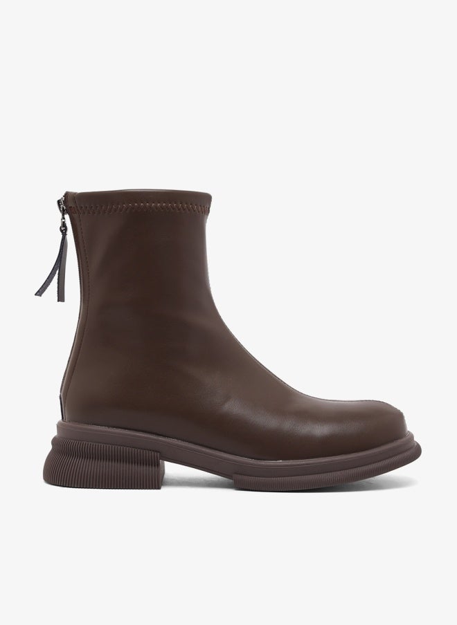 ELLA Stitch Trim Platform Chelsea Ankle Boots - Image 1